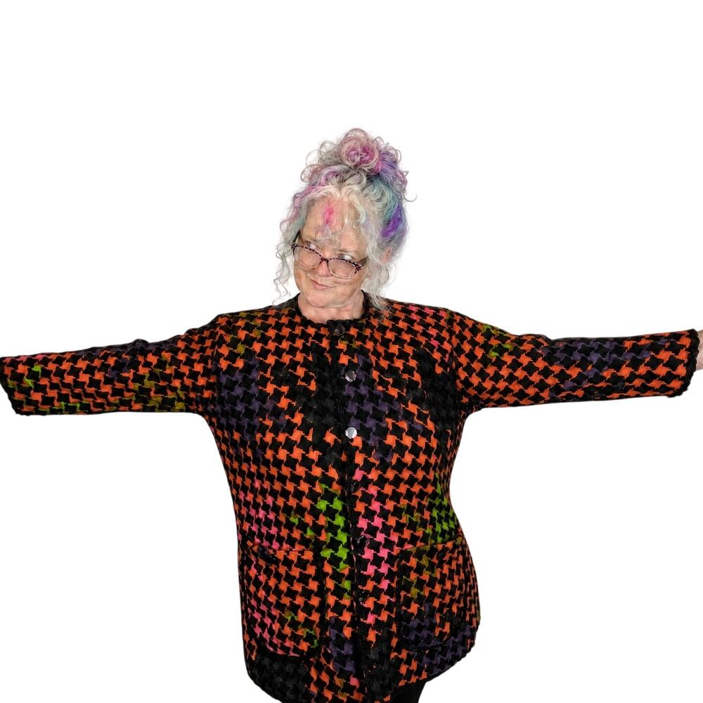 Bold Colorful Blazer Jacket Handmade / Tailored Vintage Colors Plus Size 2X-3X